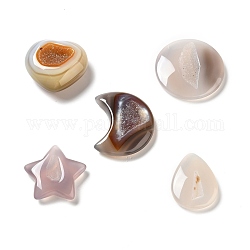 Natürliche druzy geode achat perlen dekorationen, Mischform, 44~57x35~56x10~21.5 mm