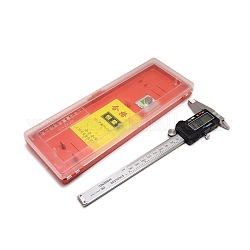 Acero de alto carbono vernier caliper electrónico, rango de medición: 0-150 mm, negro, 240x75x14mm