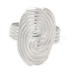 304 anello per polsino aperto a vortice in acciaio inossidabile da donna, colore acciaio inossidabile, diametro interno: 18mm