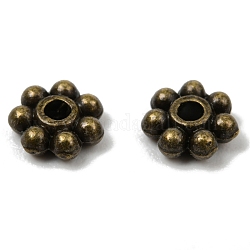 Perline in lega di stile tibetano perline distanziatrici a margherita,  cadmio& piombo libero, perle granulari, bronzo antico, 6x2mm, Foro: 1.5 mm, circa 4000pcs/1000g
