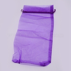 Bolsas de organza, con cintas, para la decoración del vino, Rectángulo, violeta oscuro, 38x14x0.02 cm
