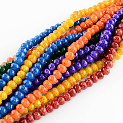 Spray Painted Glass Beads, Rondelle, Mixed Color, 12~13x9mm, Hole: 3mm
