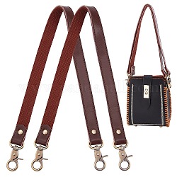 Manijas del bolso de cuero, con cierre de mosquetón giratorio de aleación, suministros para hacer bolsos diy, marrón, 60.4x2x0.3 cm