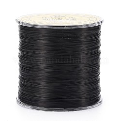 Flat Japanese Crystal Elastic Stretch Thread, for Bracelets Gemstone Jewelry Making Beading Craft, Black, 0.5mm, about 328 yards(300m)/roll