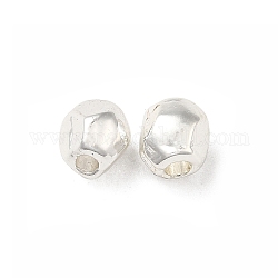 Ovale, facettierte Perlen aus Eilegierung, langlebig plattiert, Gestell, Silber, 5x5x5 mm, Bohrung: 1.6 mm