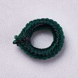 Polyesterschnurperlen, Ring, dunkelgrün, 6~6.5x1.5 mm, Bohrung: 3 mm