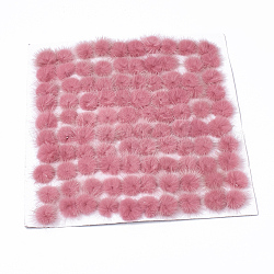 Décoration de boule de fourrure de vison faux, boule de pom pom, pour bricolage, rouge violet pâle, 2.5~3 cm, environ 100 pcs / carte