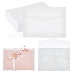 Sobres de papel pergamino en blanco, sobre semitransparente, Rectángulo, fantasma blanco, 125x176x0.2mm