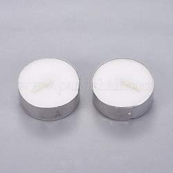 Velas de parafina, con aluminio, plano y redondo, blanco, 37.2x14.8mm, 2 PC / sistema