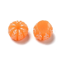 Cabochons décodés alimentaires imitation résine opaque, forme orange, orange, 12.5x10mm