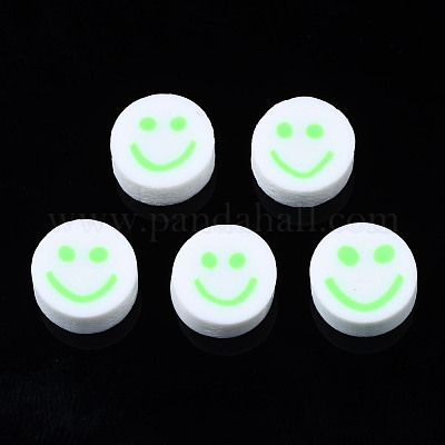 50pcs 10MM Mixed Letter & Smile Polymer Clay Beads