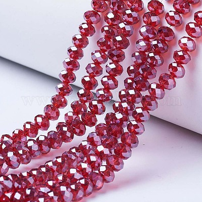 Chapelets de perles en verre électroplaqué&nbsp;EGLA-A034-T8mm-A06-1