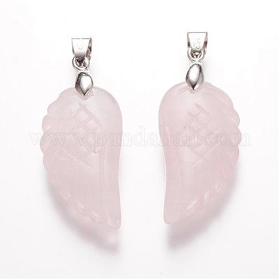 Colgantes naturales de cuarzo rosa&nbsp;G-E339-02H-1