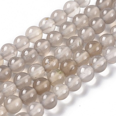 Gris agate brins de perles naturelles&nbsp;G-R193-12-4mm-1