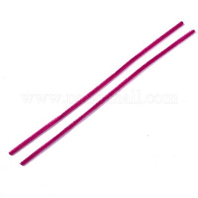 Round Pipe Cleaner Chenille Stick, with Iron Wire, Black, 300x5mm