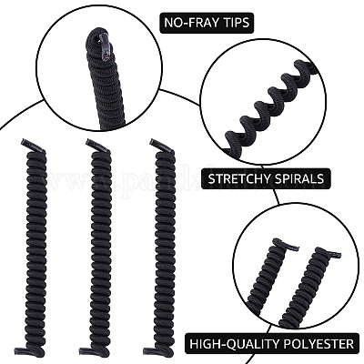 8 Paar gewellte Schnürsenkel aus Polyester ohne Binden&nbsp;AJEW-CP0010-32B-1
