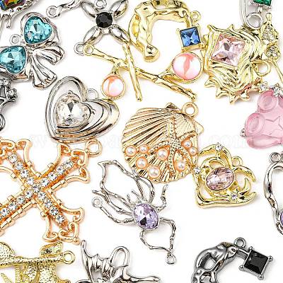 Pendentifs en alliage avec strass&nbsp;ALRI-XCP0001-15-1