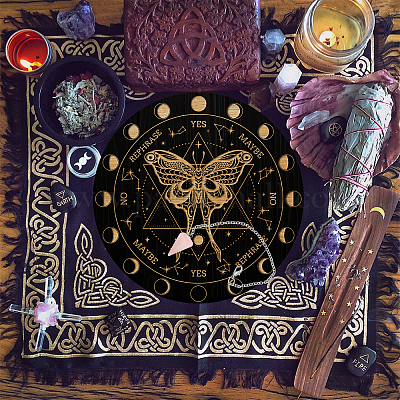  AHANDMAKER 7.8 Witch Pendulum Board, Wooden Dowsing Planchette  with Rose Quartz Crystal Dowsing Pendulums Witchcraft Divination Tools for  Spirit Altar Decoration - Triple Goddess : Toys & Games