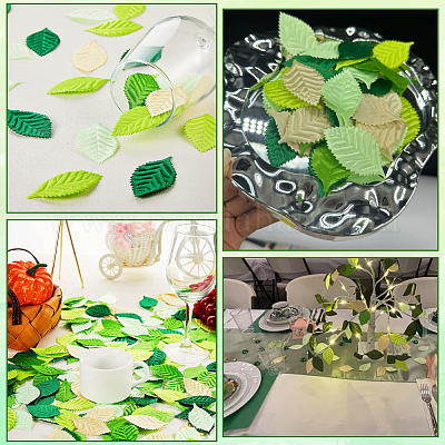 200 pieza de accesorios de adorno de hoja de poliéster&nbsp;DIY-SP0006-22-1
