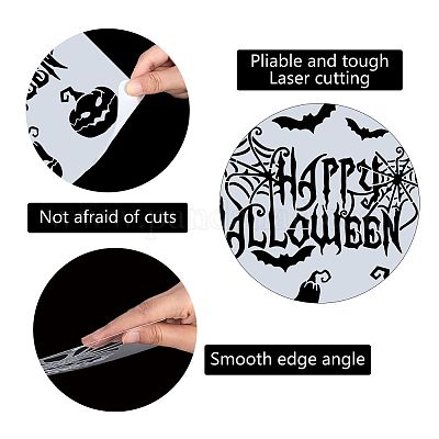 12PCS Halloween Themed Drawing Stencils 6x6 Happy Halloween Pumpkin Bat  Ghost Template for Scrabooking Card Making Wall Floor Art 