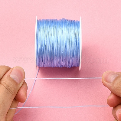 Flat Elastic Crystal String, Elastic Beading Thread, for Stretch Bracelet  Making, White, 0.8mm, about 65.61 yards(60m)/roll