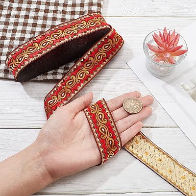 Rubans plats polyester broderies ethniques&nbsp;OCOR-WH0060-38C-1