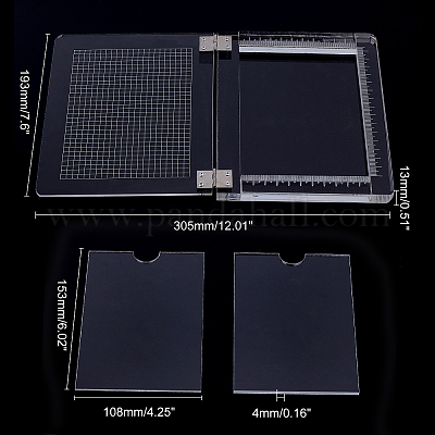 Beebeecraft Pandahall Elite Stamp Platform Tool 5.9x7.7 Acrylic Stamp  Block Positioning Stamping with Grid Lines for Accurate Craft Stamping Card