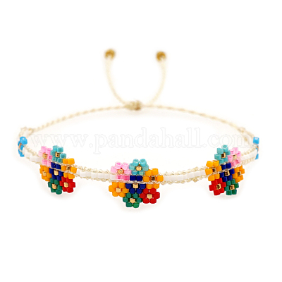 Wholesale Friendship Flower Loom Pattern Seed Beads Bracelets for Women 