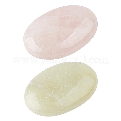 2 Stück 2 Stile natürliches Rosenquarz & Serpentin-Massagewerkzeug&nbsp;MRMJ-NB0001-20-1