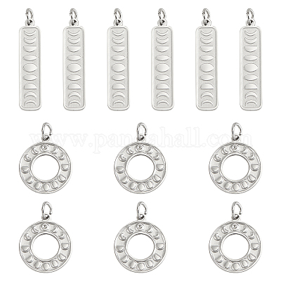 Corroded Stainless Steel Jewelry Charms, Moon phase Corroded Stainless  Steel Earring Charms, Corroded Stainless Steel Silver