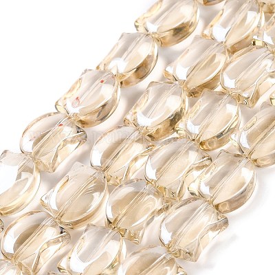 Chapelets de perles en verre électroplaqué&nbsp;EGLA-Q128-07A-AB04-1
