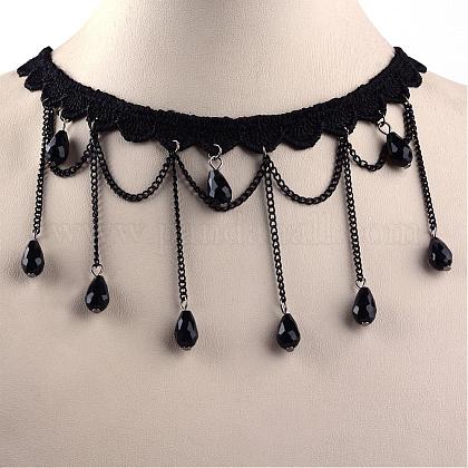 Gothic Style Vintage Lace Choker Necklaces NJEW-Q291-31-1