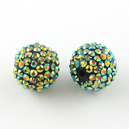 Perles de strass en résine de couleur AB RESI-S315-20x22-04-1