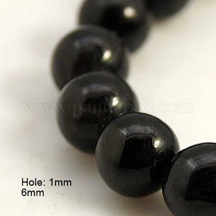 Black Labradorite Beads Strands G-D135-6mm-02-1