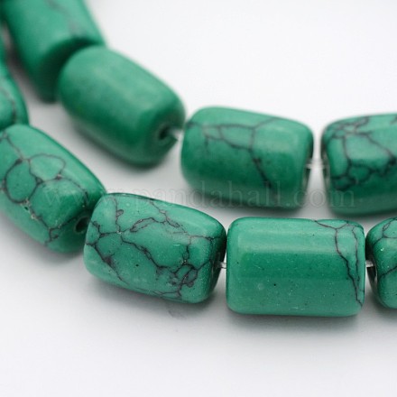 Synthetic Turquoise Column Bead Strands G-M221-09-1