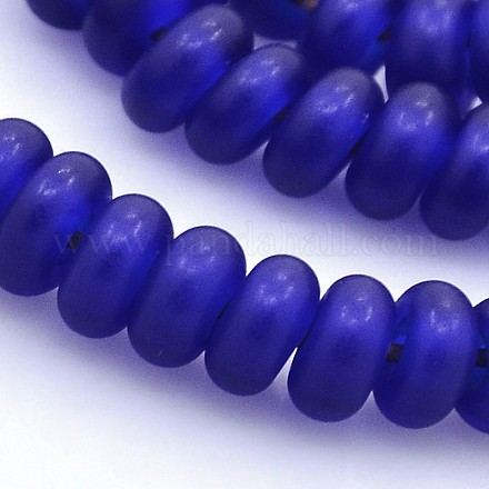 Handmade Frosted Lampwork Beads Strands LAMP-J061-04-1