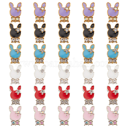 OLYCRAFT 30Pcs Rabbit Resin Filler 6 Colors Epoxy Resin Supplies Animal Theme Epoxy Resin Filling Accessories for Jewelry Making Nail Art - 11x7x3mm FIND-OC0001-67-1