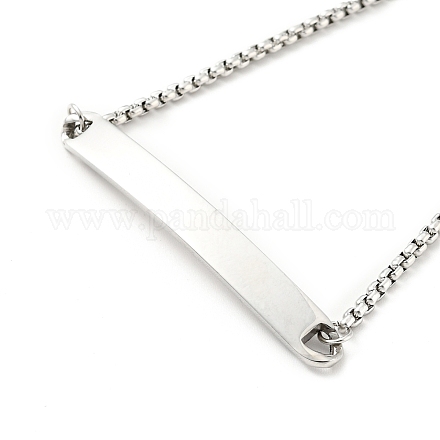 304 rechteckiges Schieberarmband aus Edelstahl mit Kristall-Strass und Kastenketten für Damen BJEW-G645-02P-1