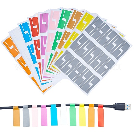 Gorgecraft 10 foglio 10 colori coltello p-tipo autoadesivo cavo di rete etichetta carta colore impermeabile DIY-GF00044-56-1