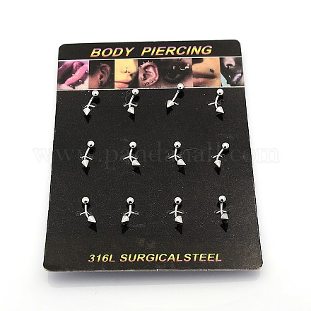 316L Surgical Stainless Steel Eyebrow Ring AJEW-P002-B-10-1