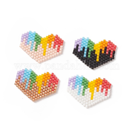 Bandiera dell'orgoglio color arcobaleno perline di semi giapponesi fatte a mano SEED-CP00017-1