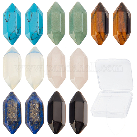 Sunnyclue 7 piezas 7 estilo cuentas de piedras preciosas naturales y sintéticas facetadas G-SC0001-78-1