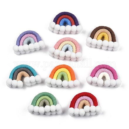 Polycotton(Polyester Cotton) Woven Rainbow Wall Hanging FIND-T035-16-1