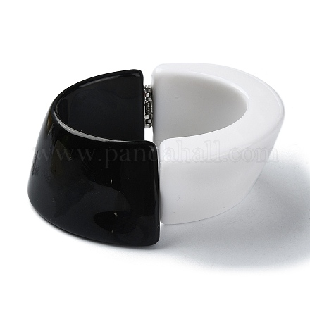 Bracelet manchette à charnière uni en acrylique BJEW-B074-05-1