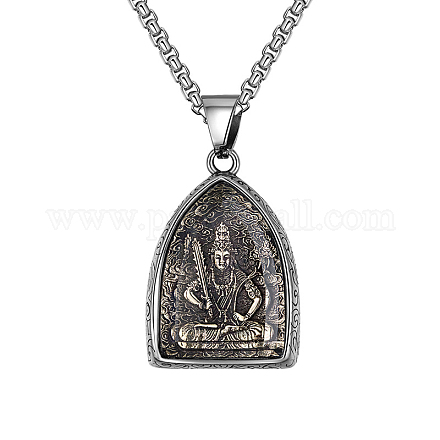 Collier pendentif arc bouddhiste en acier inoxydable pour hommes femmes ZODI-PW0001-024L-1