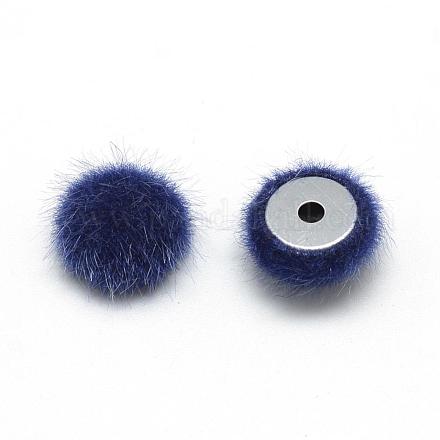 Faux Mink Fur Covered Beads WOVE-S084-35B-1