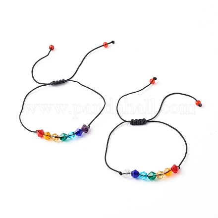 Ensembles réglables de bracelets de perles tressés de fil de nylon BJEW-JB06442-1