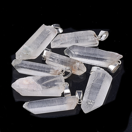 Pendentifs de cristal de quartz naturel G-Q989-012-1