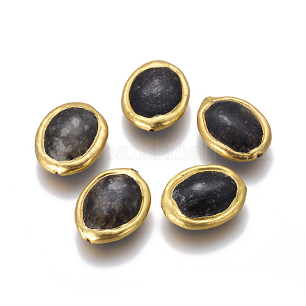Perles fossiles noires naturelles G-F633-14B-1