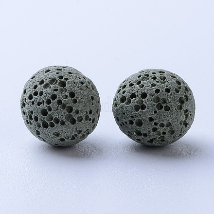 Perles de pierre de lave naturelle non cirées G-F325-14mm-20-1